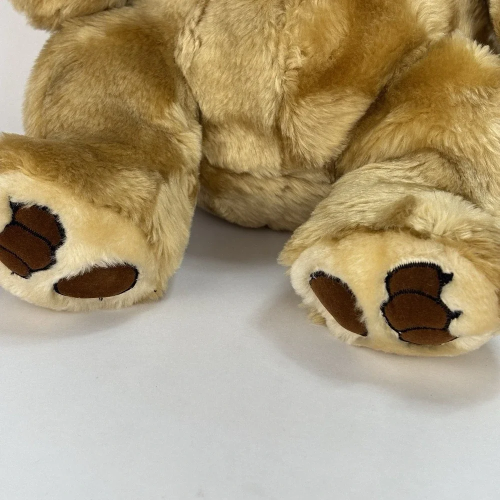 VTG 1992 Cuddle Wit Teddy Bear Plush Stuffed Animal Brown Bow Soft 15